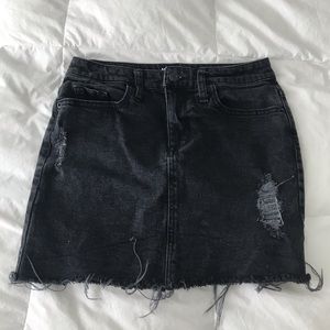 Mossimo black denim distressed mini skirt